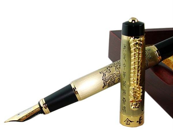   JINHAO CHINESE DRAGONS OFFSPRING FOUNTAIN PEN MEDIUM M NIB  