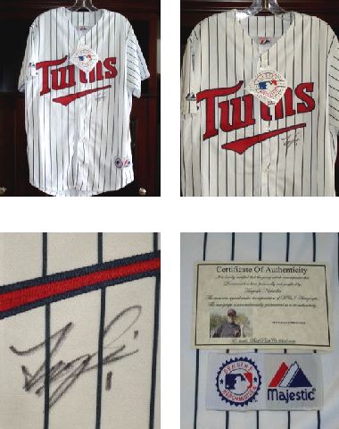 TSUYOSHI NISHIOKA AUTOGRAPHED JERSEY (TWINS) W/ PROOF  