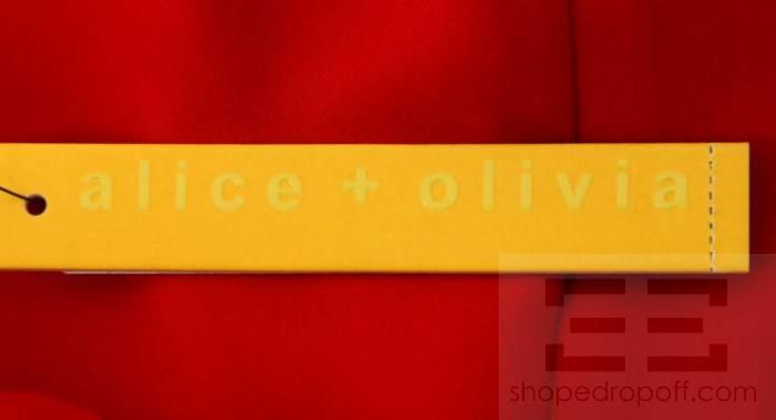 Alice + Olivia Poppy Red Silk Necklace Trim Draped Halter Dress Size 