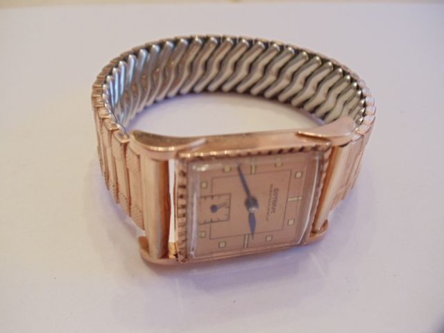   14K SOLID ROSE GOLD MANUAL WIND MENS WATCH RUNNING VERY ELEGANT