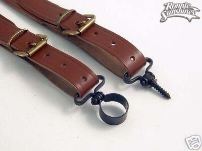 LEATHER RIFLE SLING & SWIVEL SET  