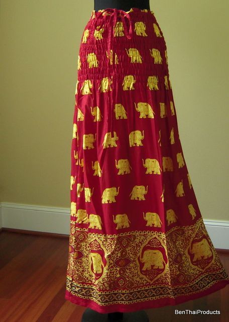 Elephant Print Hippie Boho Short Dress Long Skirt Gypsy Bohemian 