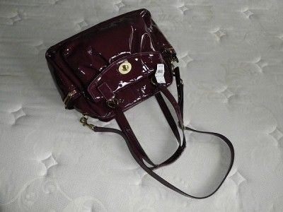   ADDISON PATENT BERRY CALF LEATHER MULTIFUNCTION BABY DIAPER TOTE BAG