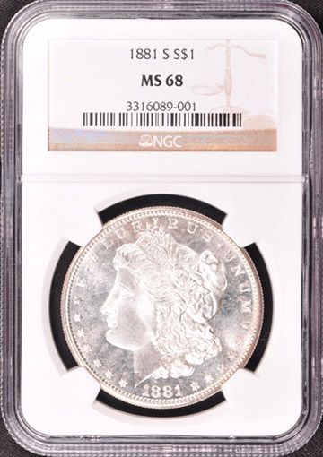 1881 S MORGAN S$1 NGC MS 68  