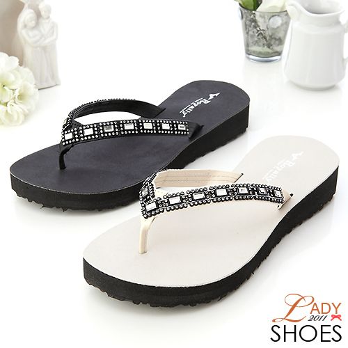 Womens Bling Bling Flip Flop Thongs Sandals 2 Colors  