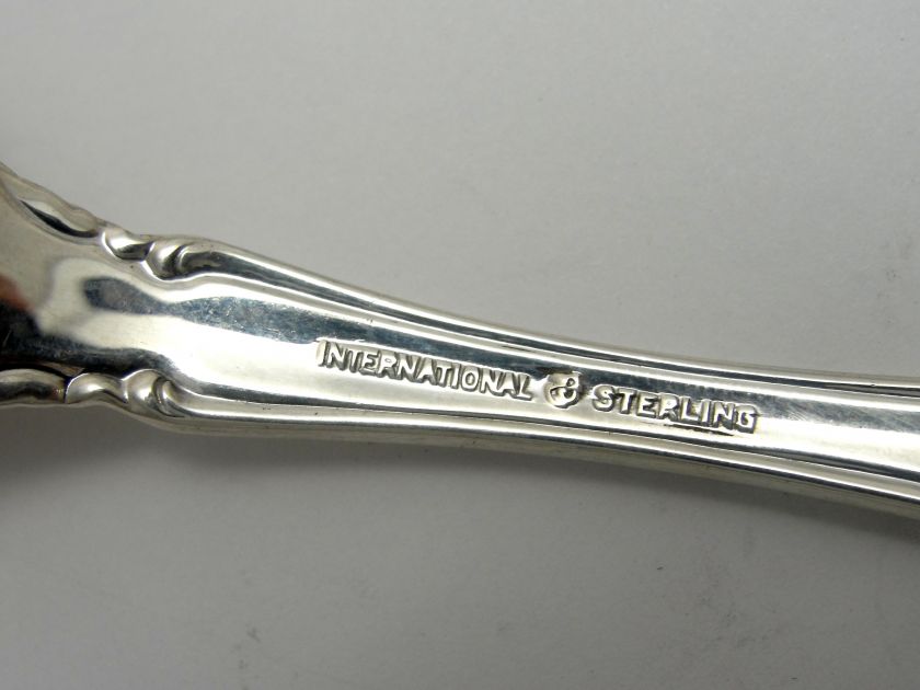 International Sterling Silver Scalloped Serving Spoon Angelique 