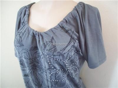 Womens Miss Royal T Maternity Gray Shirt Top S M L  