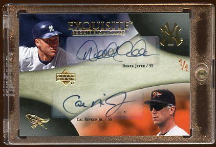 DEREK JETER CAL RIPKEN JR 2007 EXQUISITE AUTOGRAPH 1/1  