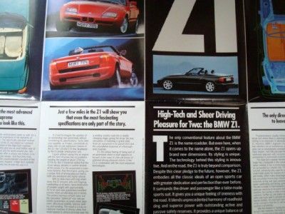 BMW Z1 CAR SALES BROCHURE/ POSTER 1989.  