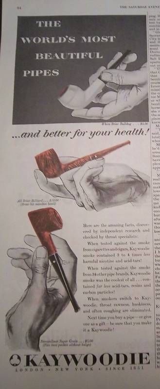 1953 KAYWOODIE Billiard Streamliner Pipe ad  