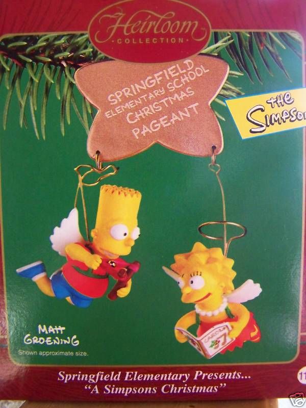Simpsons Christmas Ornament Bart Lisa Carlton Cards  