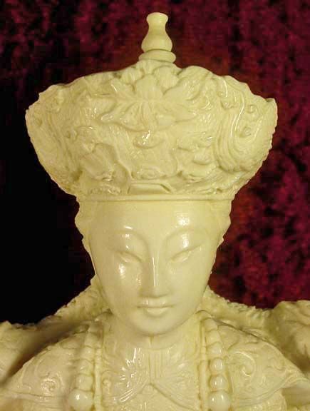 EMPEROR & EMPRESS ON DRAGON THRONES FAUX IVORY  