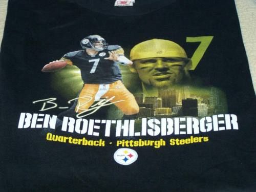 BEN ROETHLISBERGER Pittsburgh Skyscape STEELERS Shirt L  