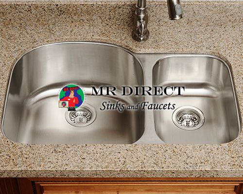 Undermount Offset Stainless Steel Kitchen Sink 16g  