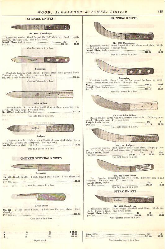 1925 Humphrey,Wilson,Green River Skinning Knife AD  