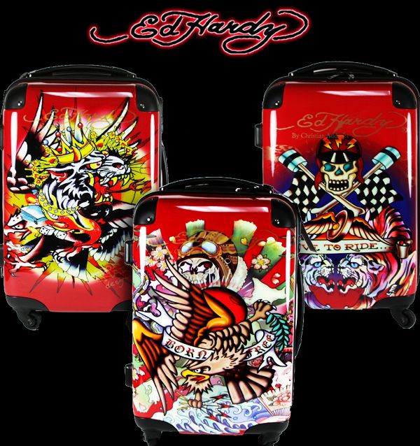 Ed Hardy Luggage Hard case carry on TRAVEL RED Choose 1  