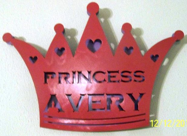 Princess Crown CUSTOM NAME Wall Hanging Metal Art Sign  