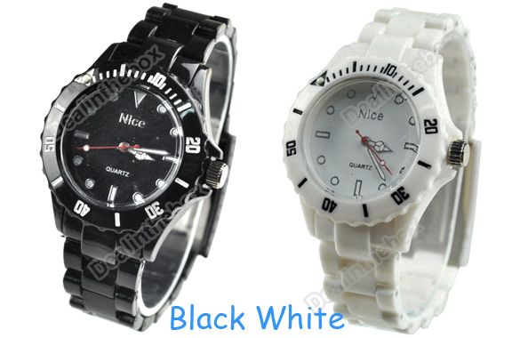 Men Women Lady Wristwatch Summer Plastic Wrist Watch  