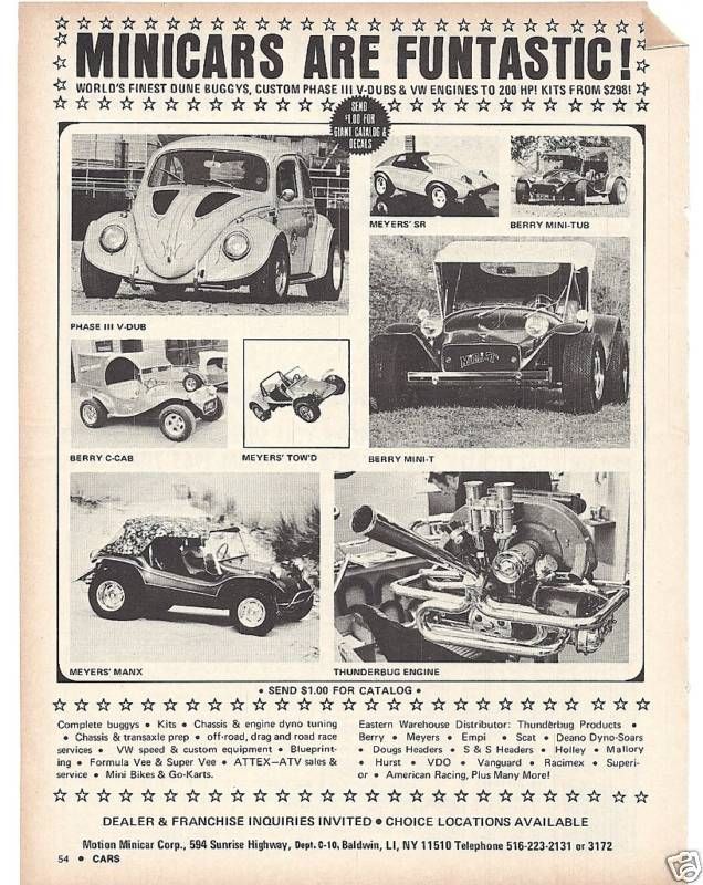 1972 Motion Dune Buggy Ad Meyers Manx Towd Mini T  