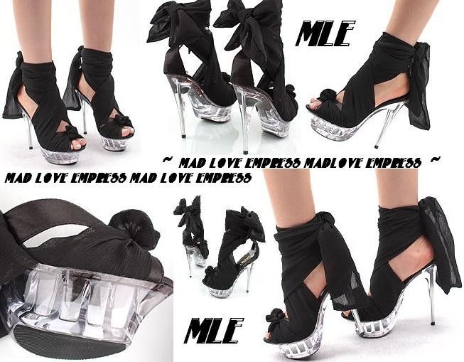 RUNWAY Clear platform Gorgeous Goddess Heel Sandals 5~9  