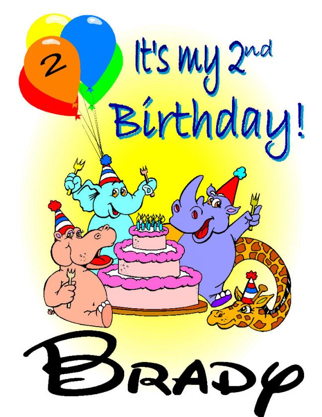 ZOO ANIMALS CUSTOM BIRTHDAY and/or FAVOR T SHIRTS  