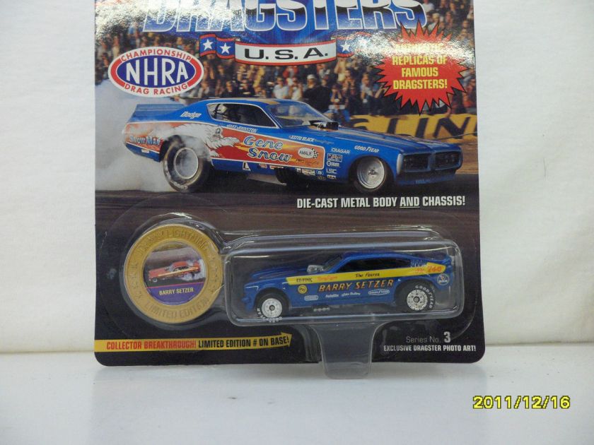 BARRY SETZER FUNNY CAR S/3JOHNNY LIGHTNING DRAGSTERS B263  