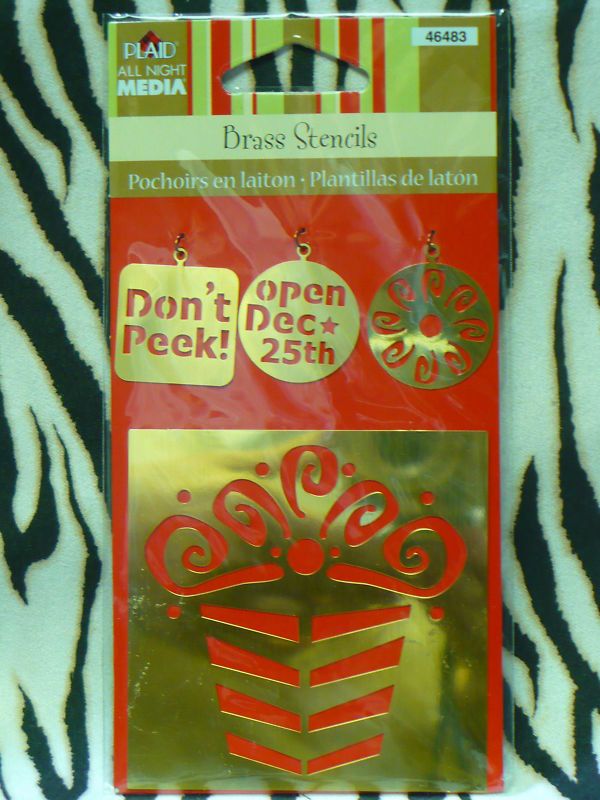 Brass Stencils & Charms CHRISTMAS PRESENT 46483  