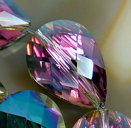 13x18mm Faceted Rainbow Quartz Teardrop Beads 10pcs  