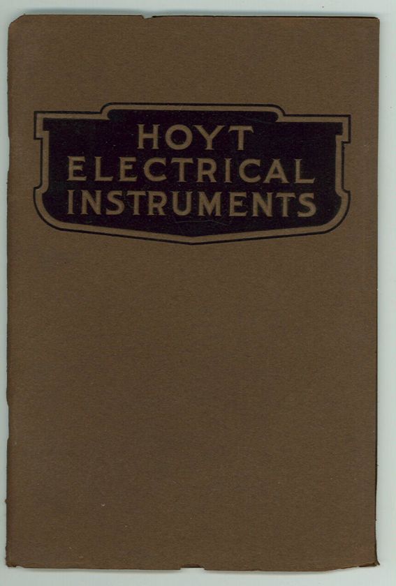 1920s HOYT ELECTRICAL INSTRUMENTS Catalog CAR DASHBOARD  