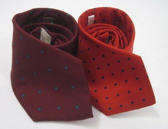 LOT 2 CALVIN KLEIN PERRY ELLIS Red Maroon Silk Ties  