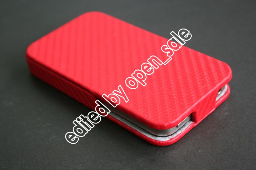 Jnt High Quality Leather Flip Cover Case Pouch for iPhone 4 4S(Clean 