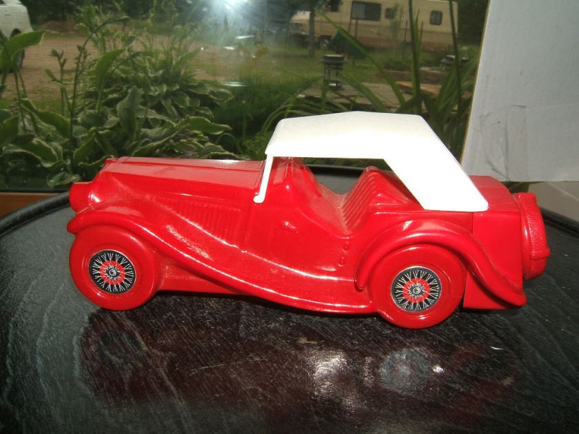 Avon Glass Bottle, Red 1936 MG Car, vintage  