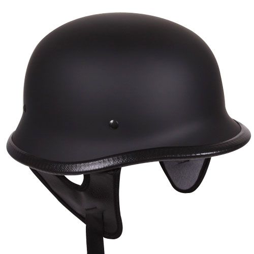 MATTE BLACK GERMAN CRUISER BIKER HALF HELMET DOT   M  