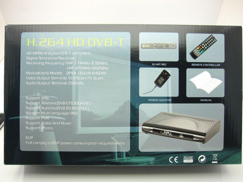 SD HDMI H.264 DVB T TV TUNER MPEG4 Terrestrial Receiver  