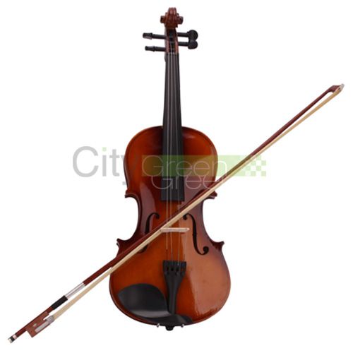 Full Size Natural Acoustic Violin Fiddle with Case Bow Rosin 