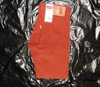 Levis Mens 511 Skinny Corduroy Orange #0434  