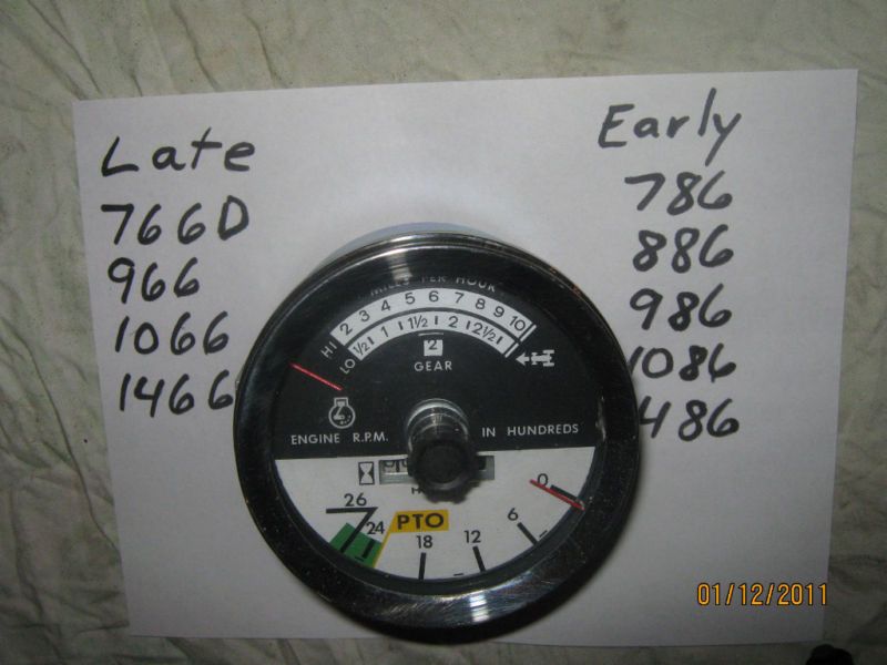 IH Farmall Tachometer Knob Style Late 66 Early 86  