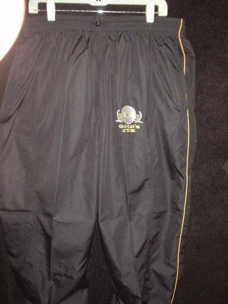 Golds Gym Workout Pants Large Black Wind Breaker NEW~  