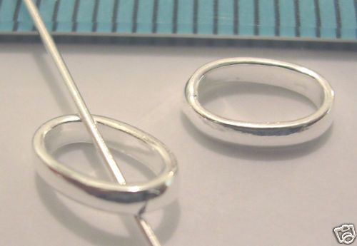 10x S SILVER CLOSED JUMP RING OVAL JUMPRING 6mm #494  