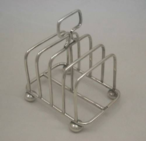 Antique Silver Toast Rack 4 Slice Large & Heavy 1903/04  