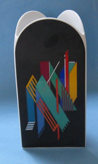 ROSENTHAL MORANDINI ALPHABET CONSTRUCTIVISM Black VASE  