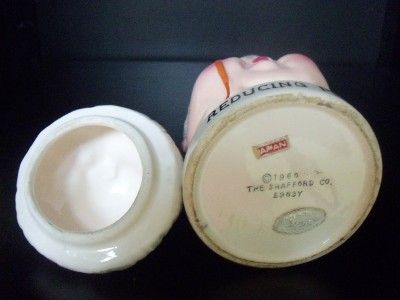 VTG 1960 SHAFFORD GRANDMA OLD LADY REDUCING PILLS JAR  