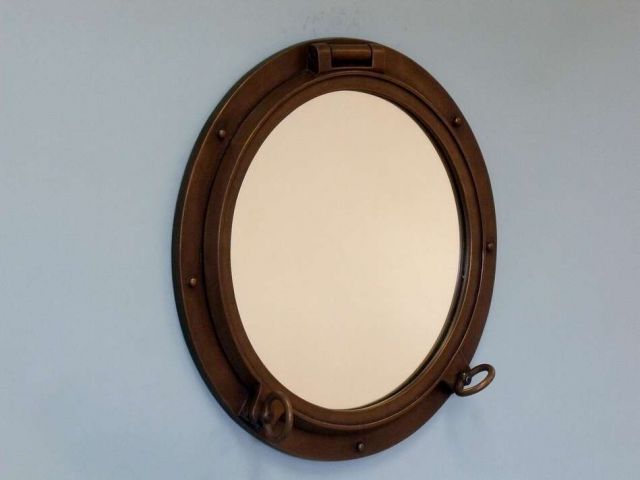 Bronzed Porthole Mirror 24 Antique Porthole Gift  