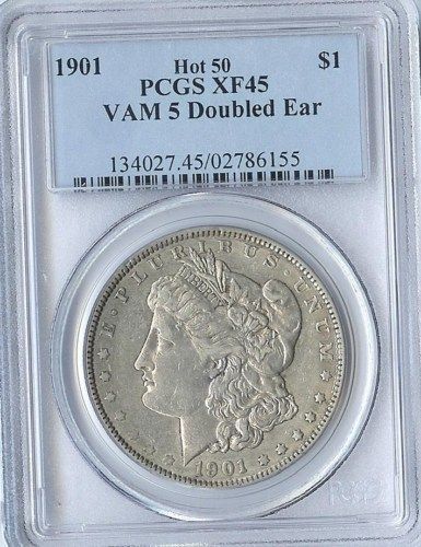 1901 Morgan Dollar PCGS XF 45 VAM 5 Doubled Ear Hot 50  