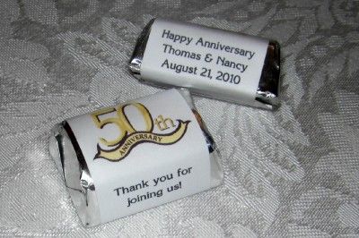 50th ANNIVERSARY PARTY FAVORS CANDY WRAPPERS LABELS  