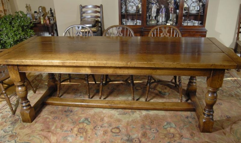 ft English Oak Farmhouse Refectory Table  