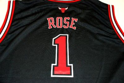 NBA Adidas Chicago Bulls Derrick Rose Youth 2012 Alternate Black Rev 