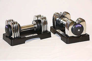   of Chrome Lee Med Fitness Adjustable Dumbbells 5 25lb Each Dumbbell