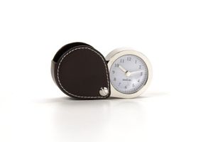 Harrison Travel Alarm Clock by Swing in Brown  