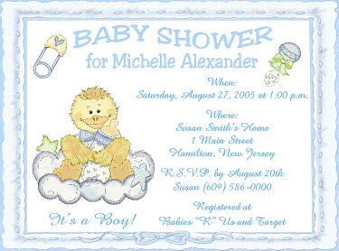   Duck Designs Personalized Baby Shower Invitations w/Envelopes  